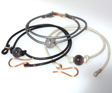 Load image into Gallery viewer, Leather n Gemstone Chokers / Wrap Bracelets