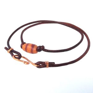 Leather n Gemstone Chokers / Wrap Bracelets