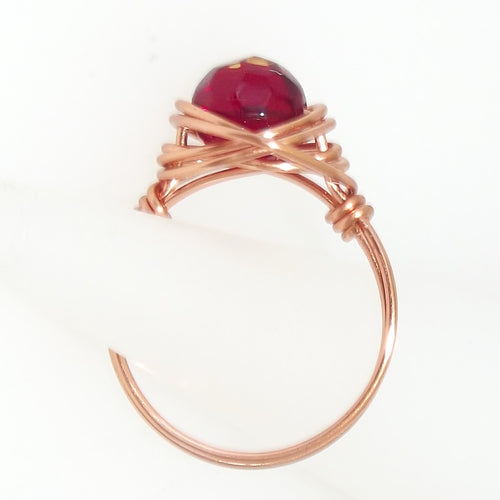 Ring, Size 7.75 - Garnet & Copper