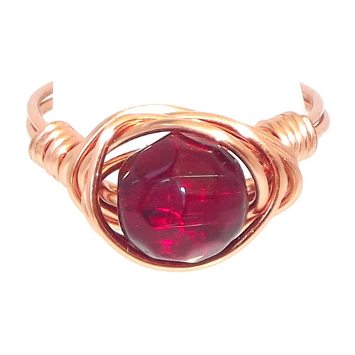 Ring, Size 6 - Garnet & Copper
