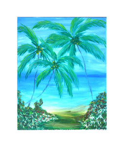 Vibrant Blue Ocean Palms