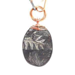 Pteridophyte Fossil Necklace (Large, Double Sided) - 300 Million Yrs Old