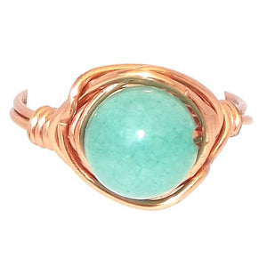 Ring, Size 5 - Amazonite & Copper