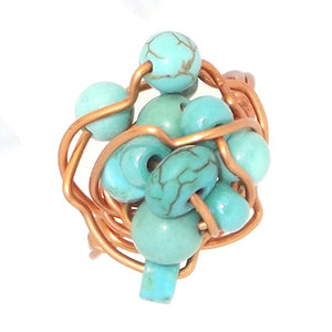 Ring, Size 5 - Turquoise & Copper