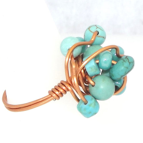 Ring, Size 5 - Turquoise & Copper