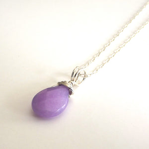 Purple Jade Sterling Necklace