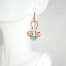 Load image into Gallery viewer, Copper Filigree Amazonite Earrings