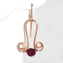 Load image into Gallery viewer, Copper Filigree Garnet Earrings