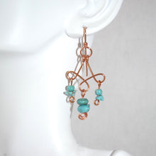 Load image into Gallery viewer, Turquoise Chandelier Earrings