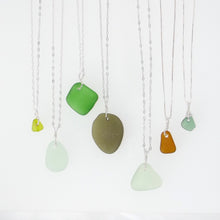 Load image into Gallery viewer, Tiny Olive Seaglass Necklace