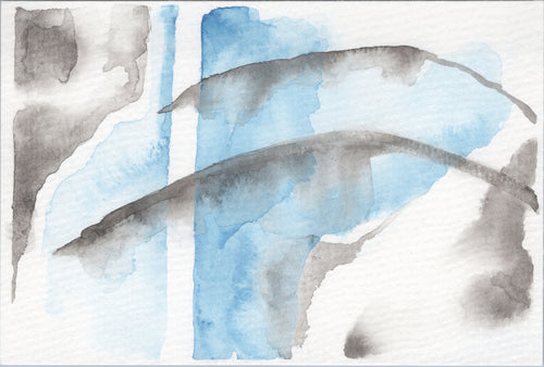 Watercolor Original:  Blue Grey Series - Frond  (small) - SOLD