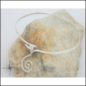 Argentium(r) Silver Swirl Bangle - Jewelry Hand Made