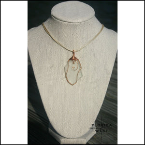 Clear Sea Glass - Copper Wire Wrap - Jewelry Hand Made