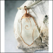 Load image into Gallery viewer, Clear Sea Glass - Copper Wire Wrap - Jewelry Hand Made