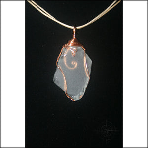 Clear Sea Glass - Copper Wire Wrap - Jewelry Hand Made