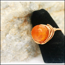 Load image into Gallery viewer, Copper and Agate Handmade Ring - Jewelry Hand Made
