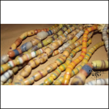 Load image into Gallery viewer, Sea Glass and Vintage African Krobo Trade Beads Necklace - Jewelry Hand Made