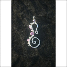 Load image into Gallery viewer, Seahorse Pendant - Large - Sterling Pearl and Apatite - Large / Amethyst - Jewelry Hand Made